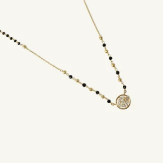 925 Sterling Silver Circular Halo Mangalsutra-2