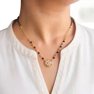 925 Sterling Silver Circular Halo Mangalsutra