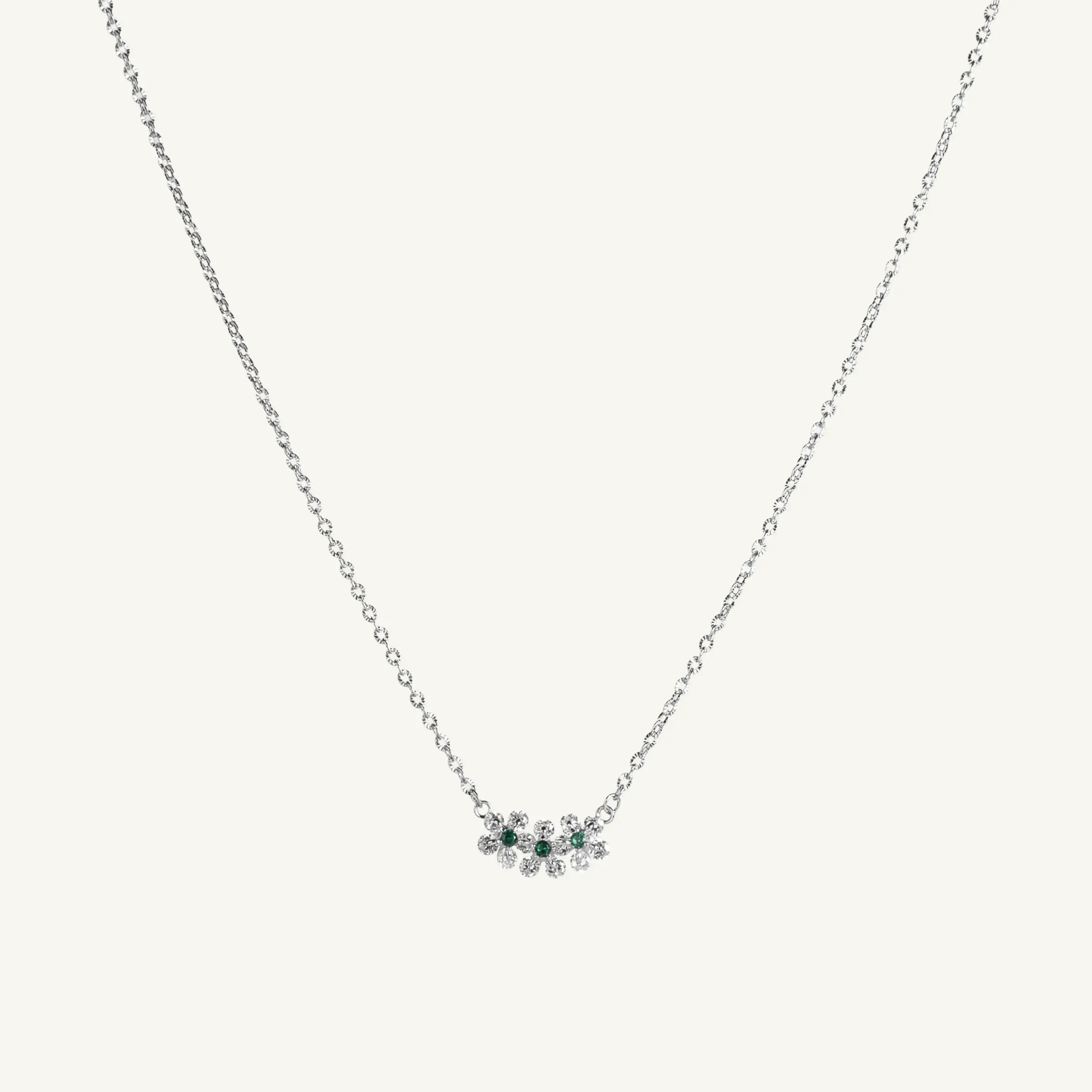 Celeste Green Cluster Necklace