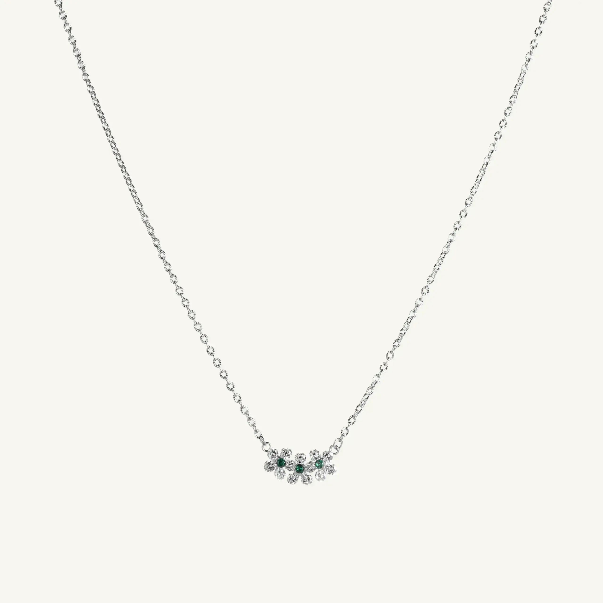 Celeste Green Cluster Necklace