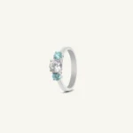 Classic Aqua CZ Trio Ring-1