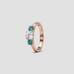 Classic Aqua CZ Trio Ring-2