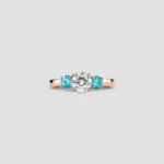 Classic Aqua CZ Trio Ring-3