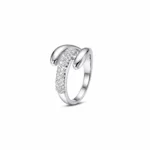 Dual Curve CZ Silver Ring