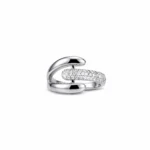 Dual Curve CZ Silver Ring
