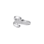 Dual Curve CZ Silver Ring