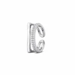 Geometric Criss Cross MOP CZ Ring