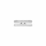 Geometric Criss Cross MOP CZ Ring