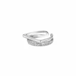 Geometric Criss Cross MOP CZ Ring