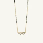 Linear Sparkle CZ Silver Mangalsutra