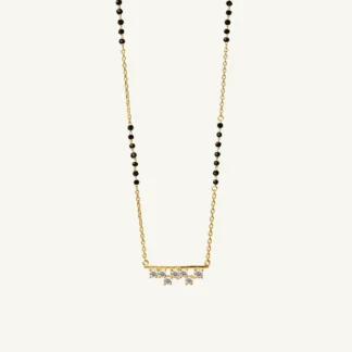 Linear Sparkle CZ Silver Mangalsutra-1