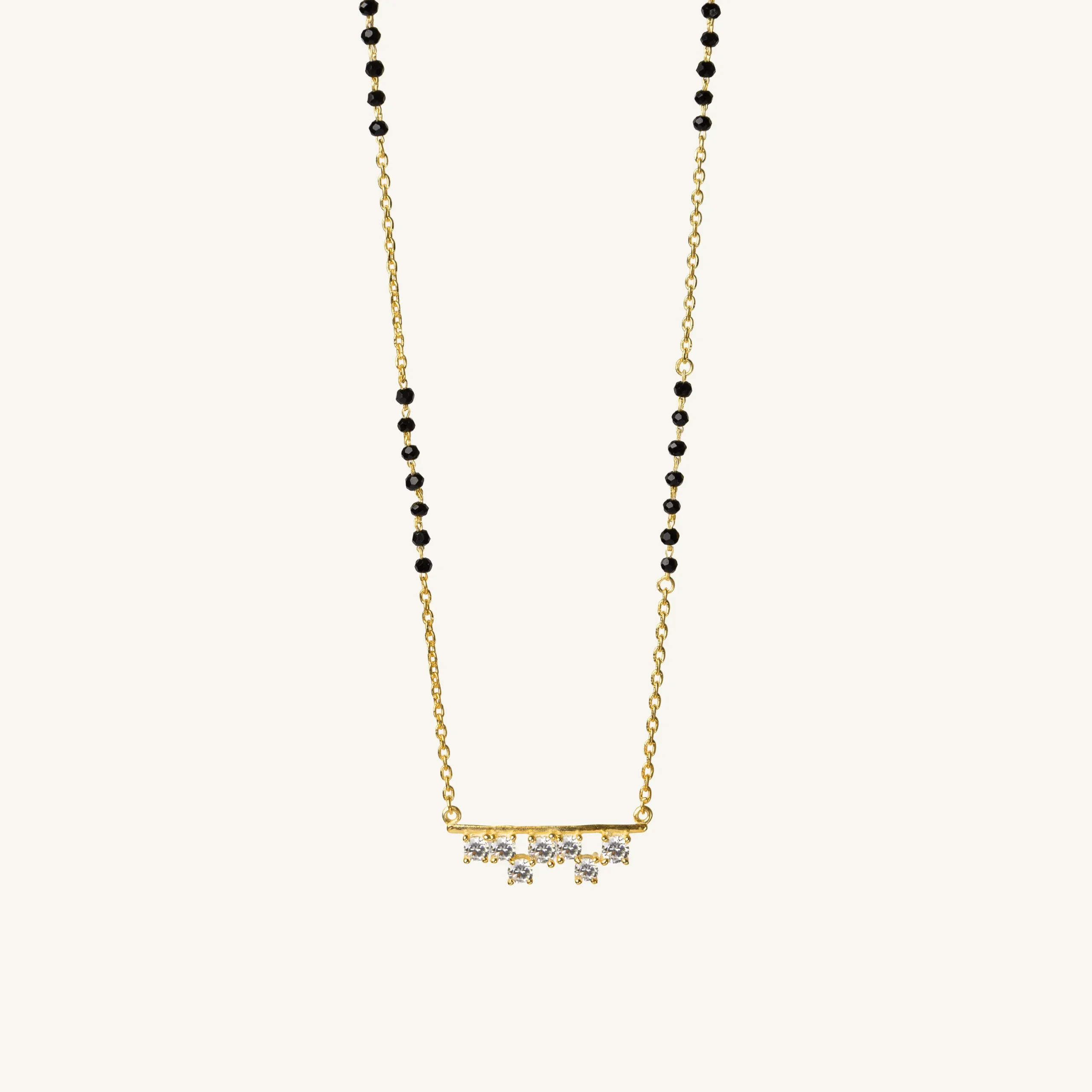 Linear Sparkle CZ Silver Mangalsutra-1