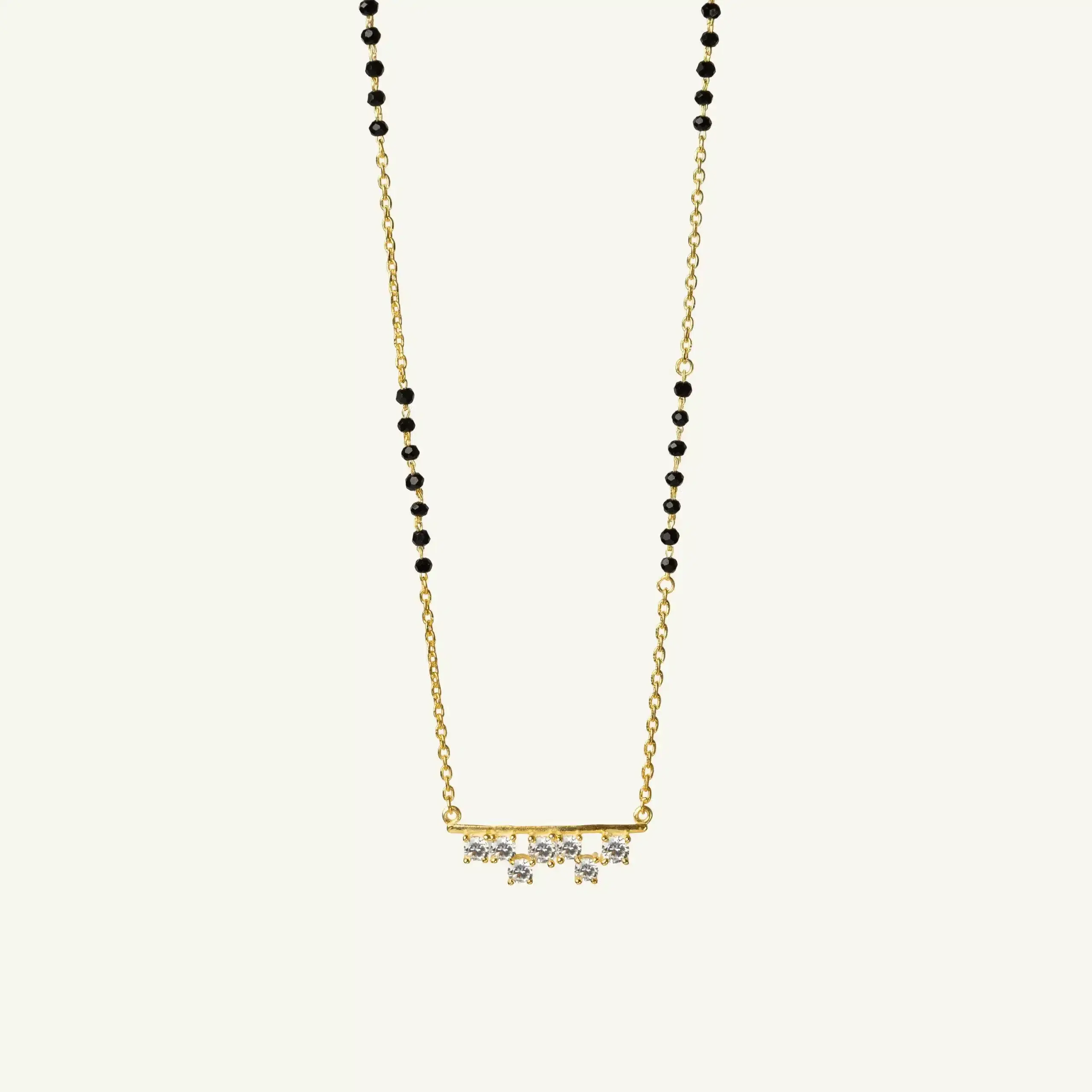 Linear Sparkle CZ Silver Mangalsutra-1