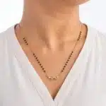 Linear Sparkle CZ Silver Mangalsutra