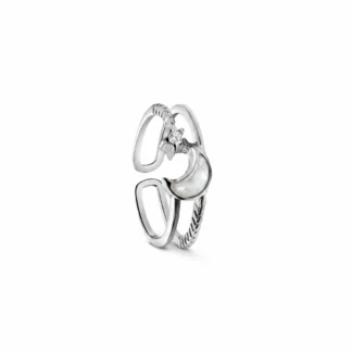 Moon Star Diamond Adjustable Ring
