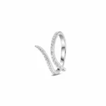 Open Spiral CZ Silver Ring