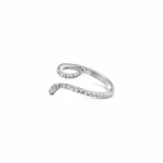 Open Spiral CZ Silver Ring
