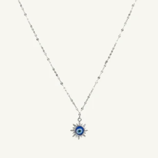 Radiant Evil Eye Silver Necklace