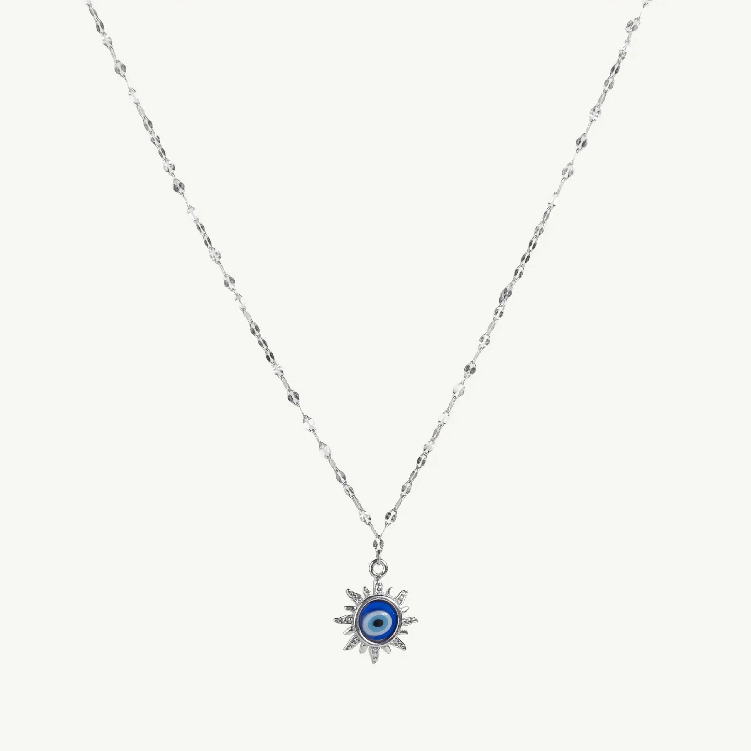 Radiant Evil Eye Silver Necklace