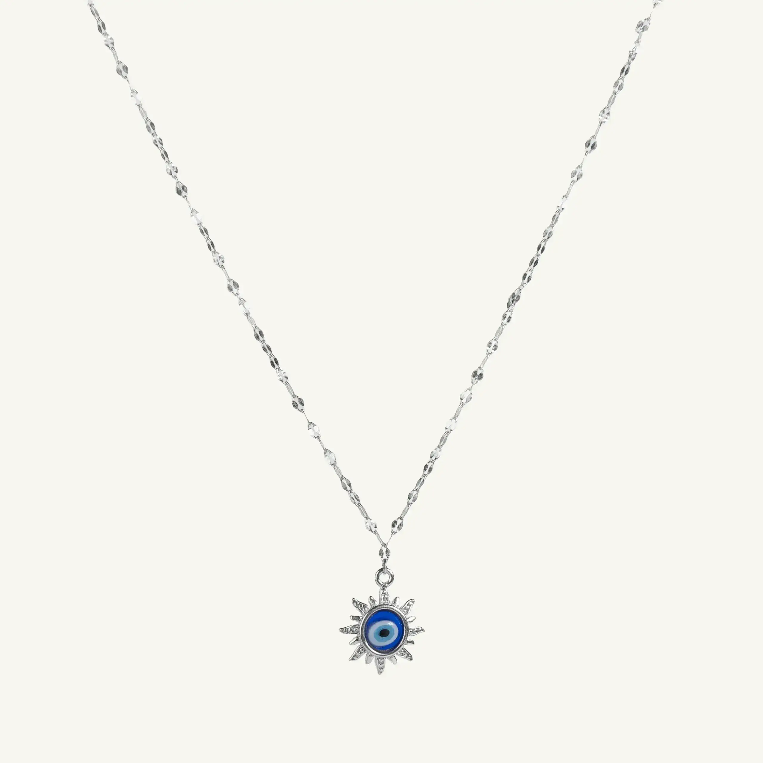 Radiant Evil Eye Silver Necklace