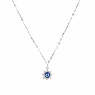Radiant Evil Eye Silver Necklace