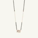 Rose Gold Elegant Elephant Silver Mangalsutra