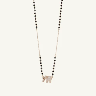 Rose Gold Elegant Elephant Silver Mangalsutra-1