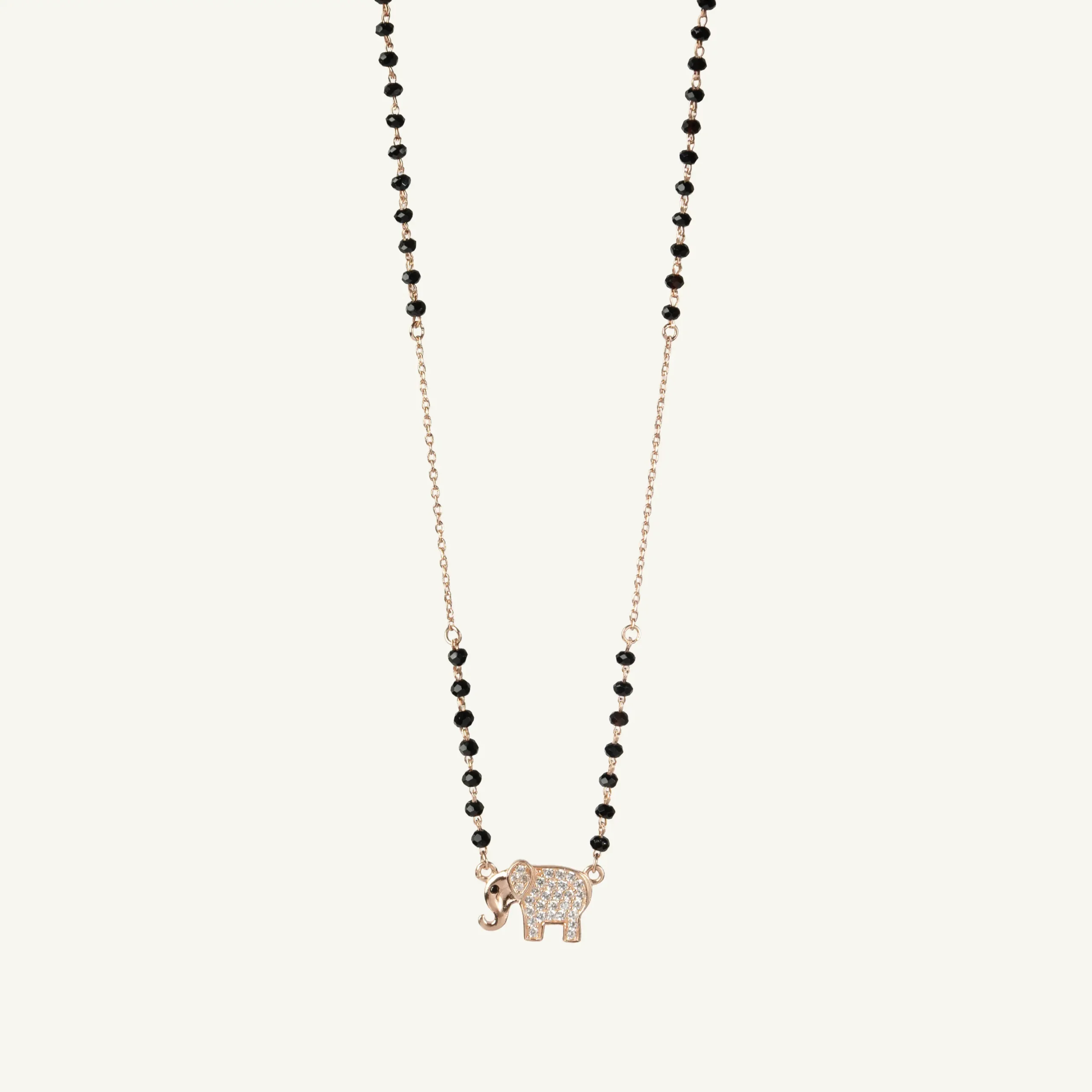 Rose Gold Elegant Elephant Silver Mangalsutra-1
