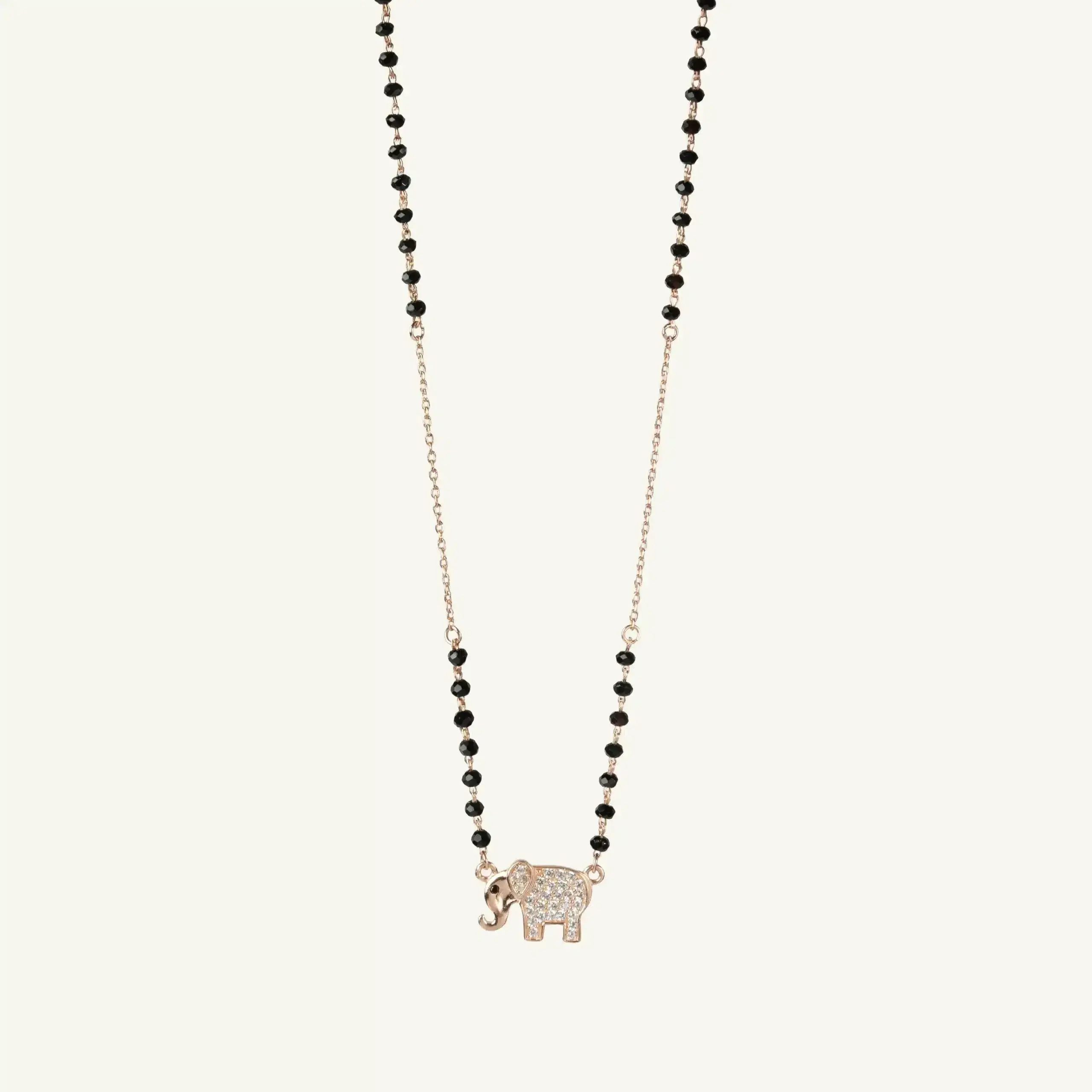 Rose Gold Elegant Elephant Silver Mangalsutra-1