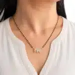 Rose Gold Elegant Elephant Silver Mangalsutra