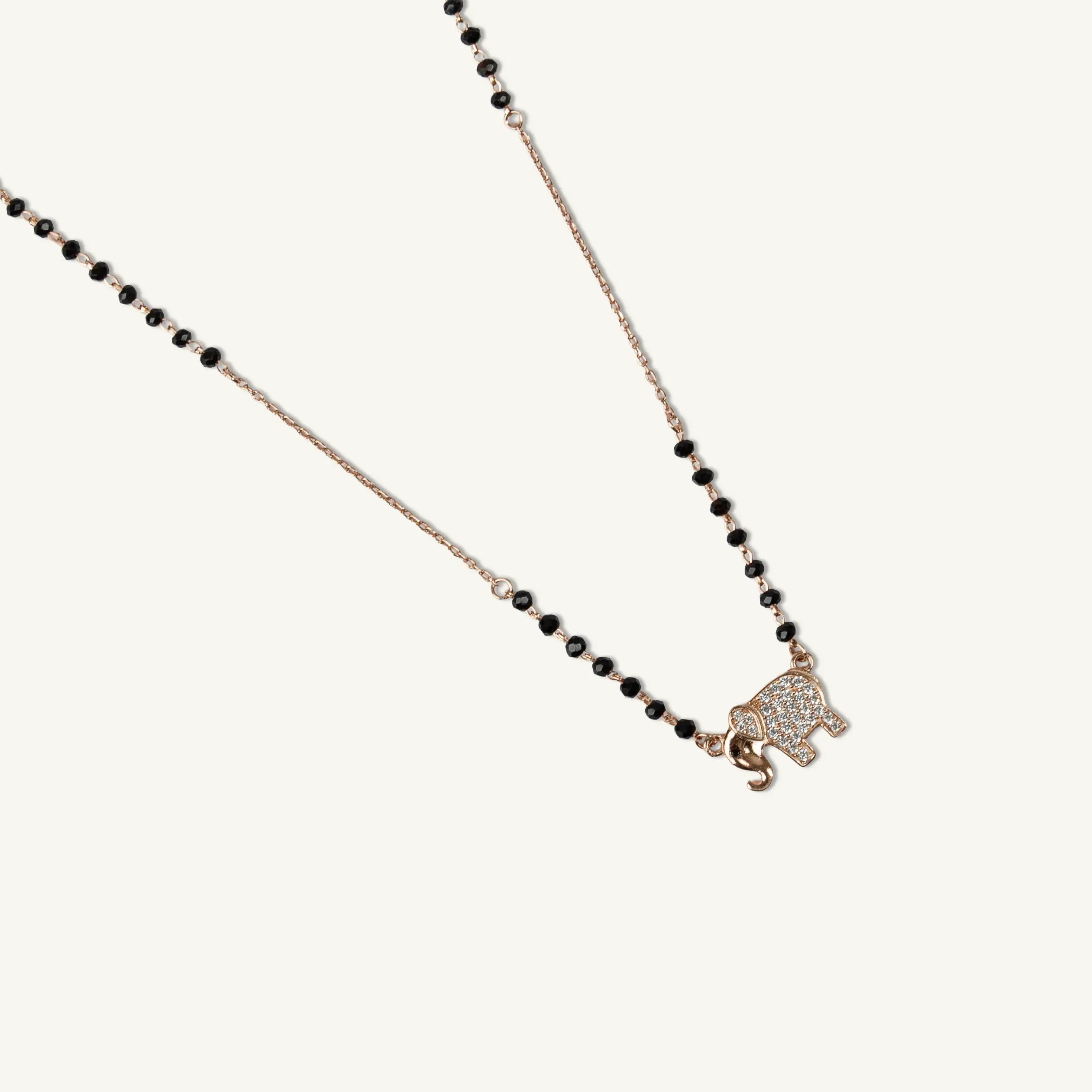 Rose Gold Elegant Elephant Silver Mangalsutra-2