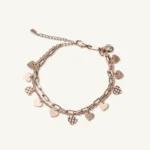 Rosé Heart Dangle Bracelet