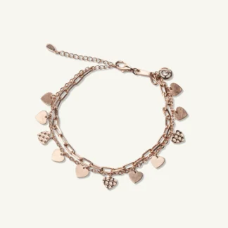 Rosé Heart Dangle Bracelet