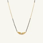 Textured Leafy Arch Silver Mangalsutra