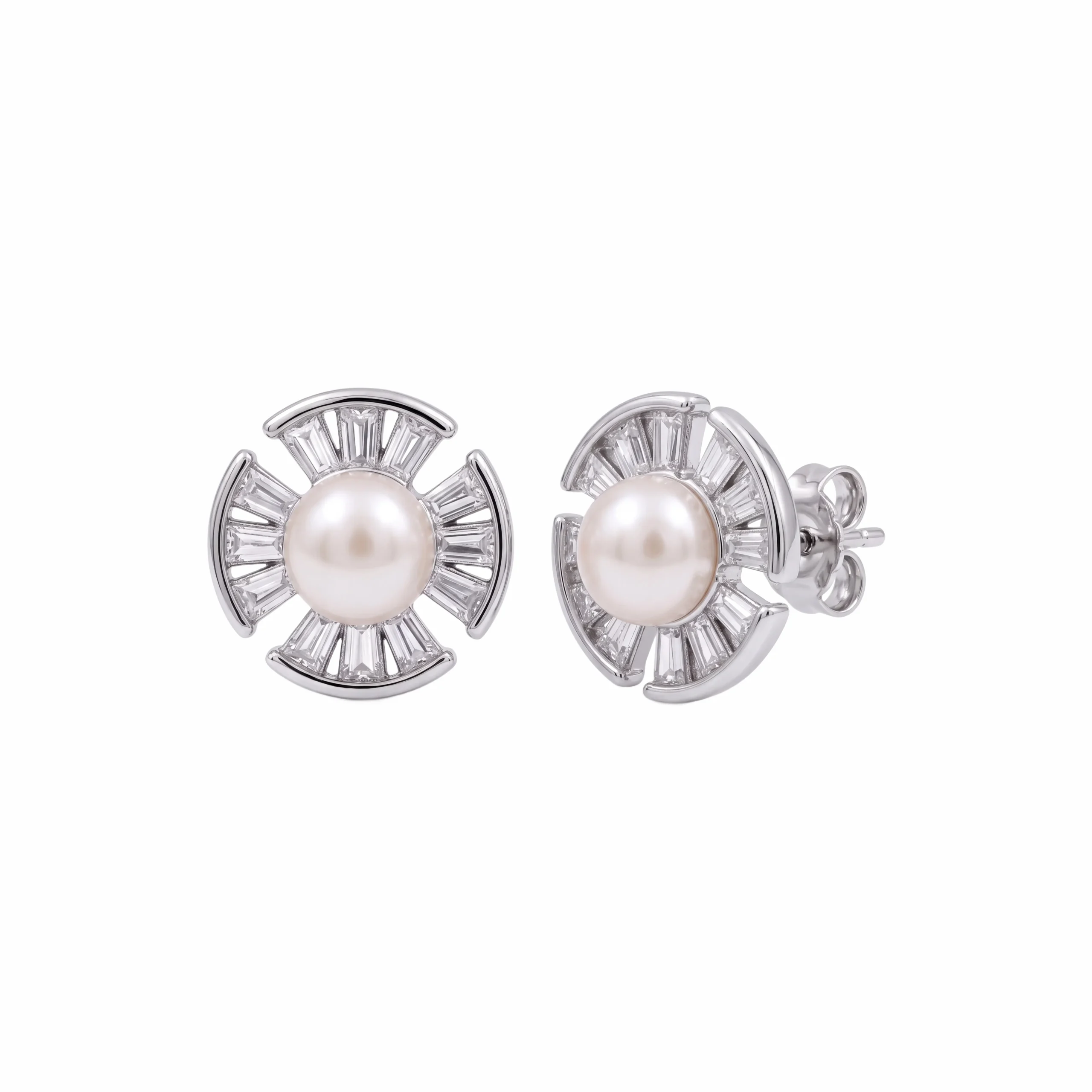 CZ Pearl Stud Earring