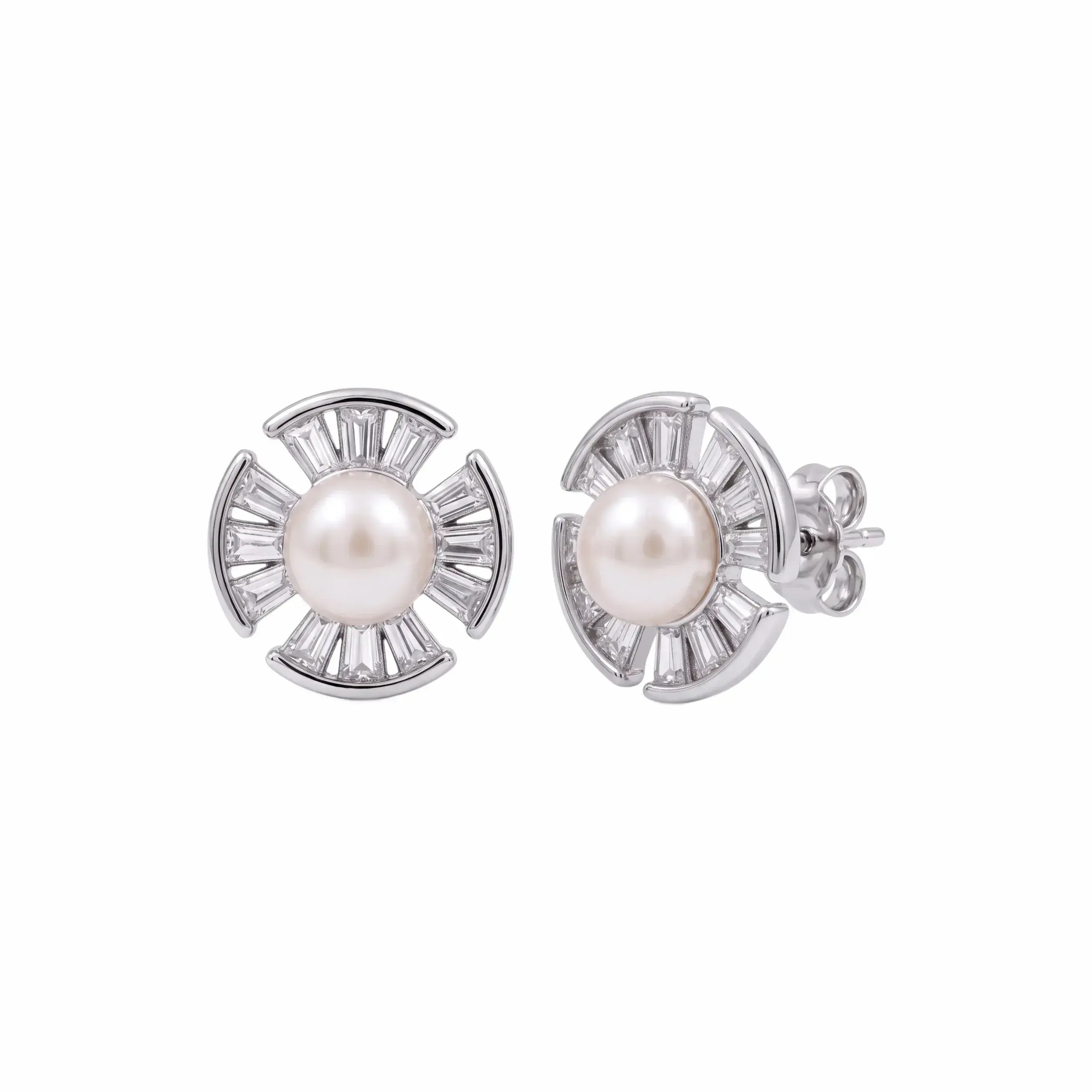 CZ Pearl Stud Earring