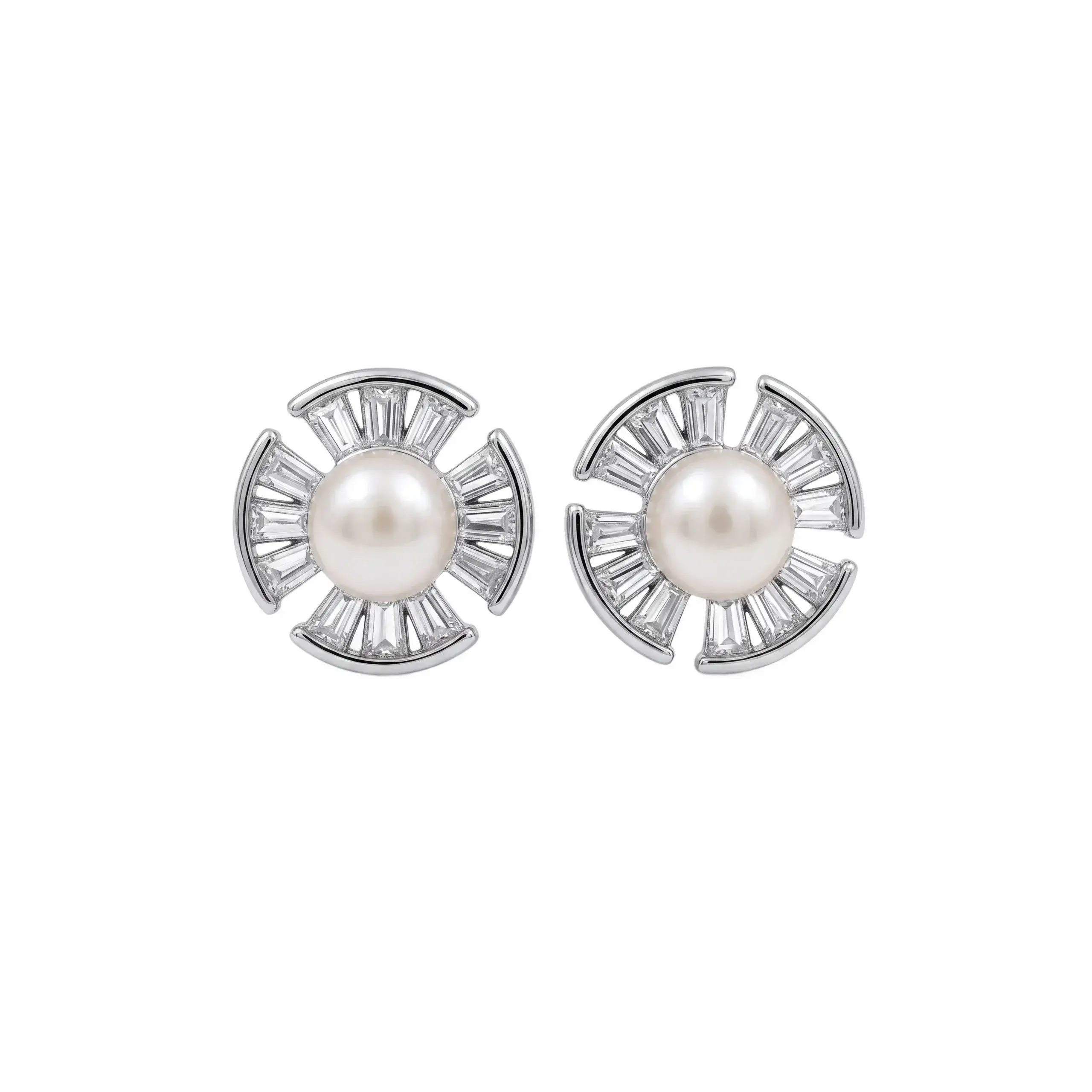 CZ Pearl Stud Earring