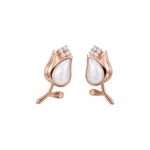 CZ Rose Blossom Earrings