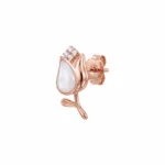 CZ Rose Blossom Earrings