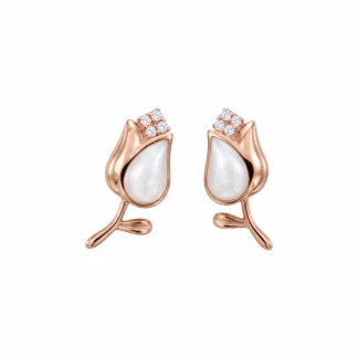 CZ Rose Blossom Earrings