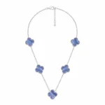 Lavender Clover Charm Necklace