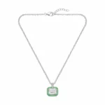 Lush Green Baguette Stone Necklace