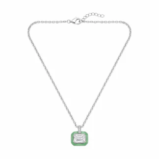 Lush Green Baguette Stone Necklace