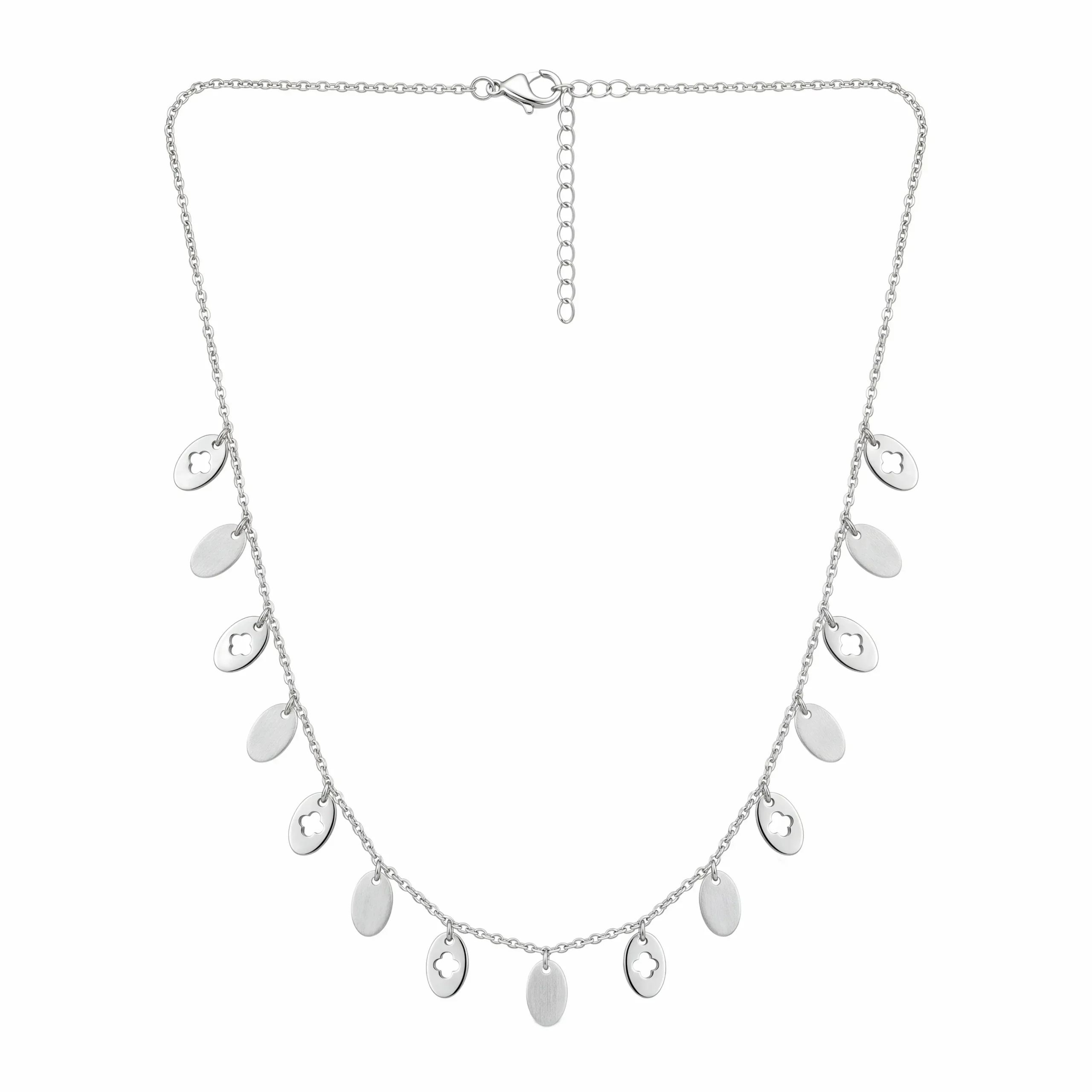 Matte Oval Charm Necklace