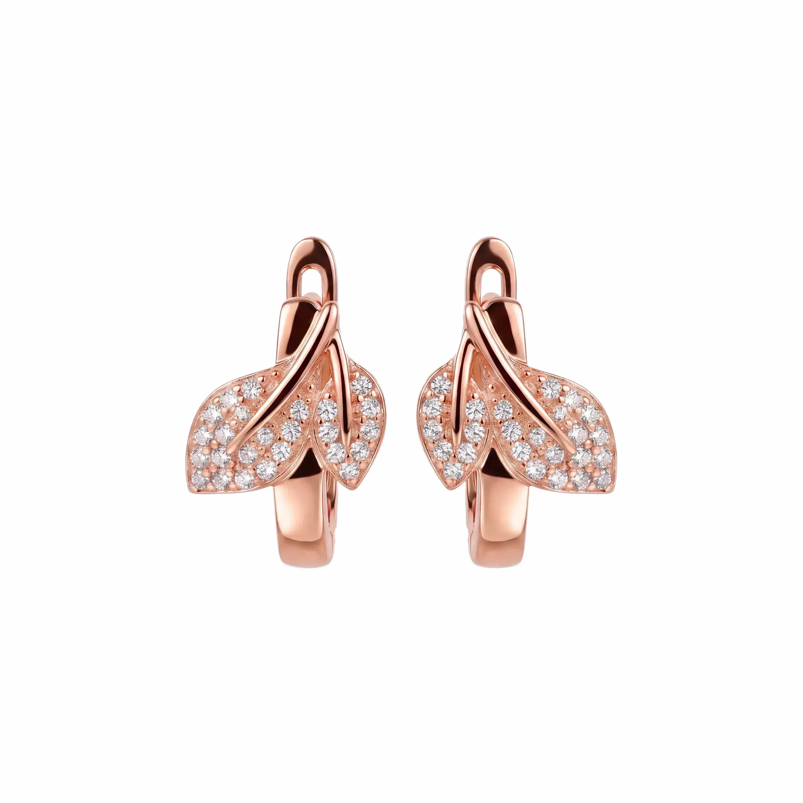 Olive Leaf Huggie Earring
