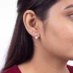 Pearl Leaf Drop Stud Earring