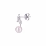 Pearl Leaf Drop Stud Earring
