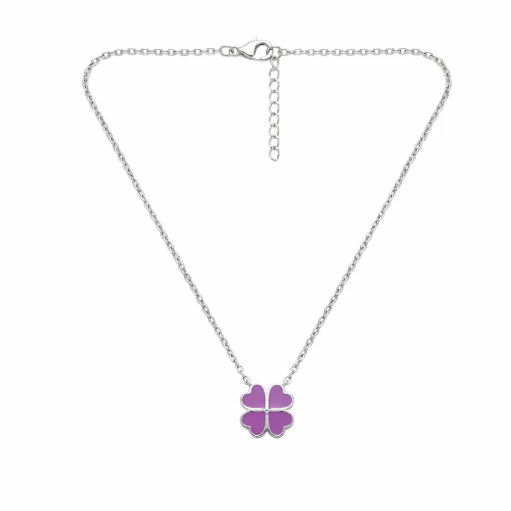 Pink Enamel Flower Necklace