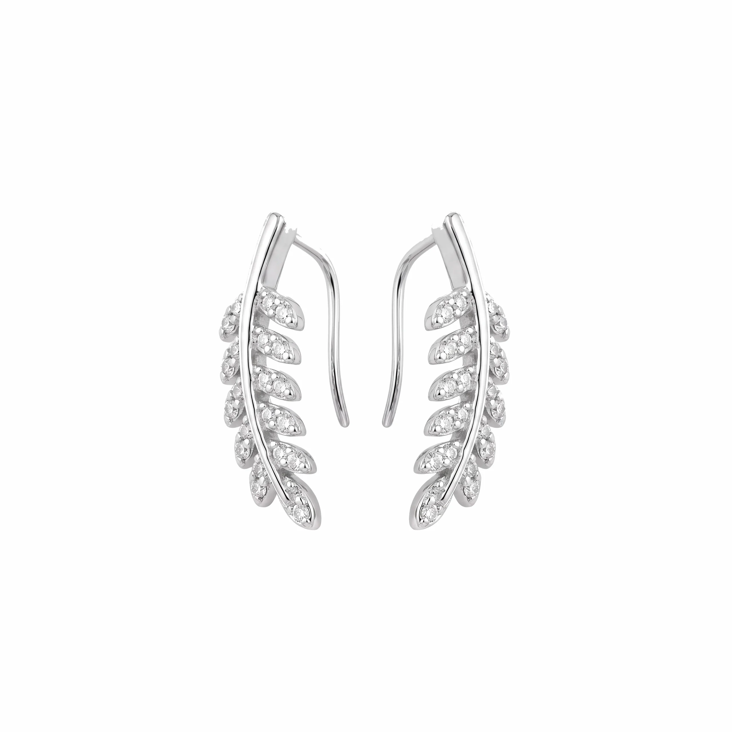 Radiant Leaf Climber Earring