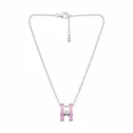 Radiant Pink Enamel Necklace